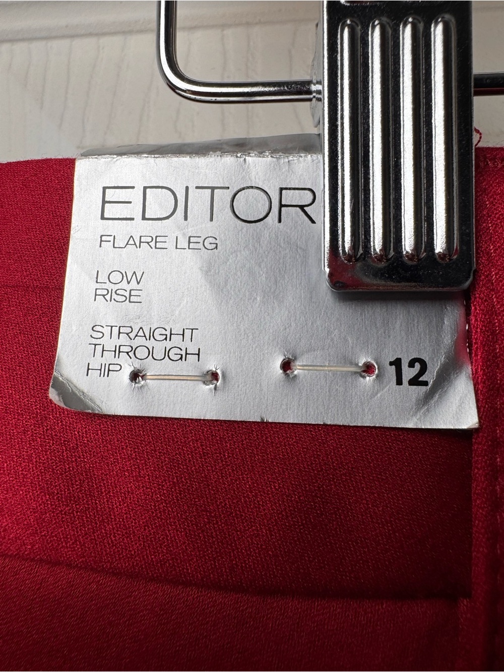 Express Editor Flare Leg Dress Pants Red Size 12 NWT Low Rise Patriotic - Picture 3 of 13